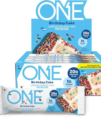 ONE Protein Bars, Peanut Butter Cup, Gluten Free with 20g Protein and 1g Sugar, Pantry Staples, 2.12 oz (12 Count)