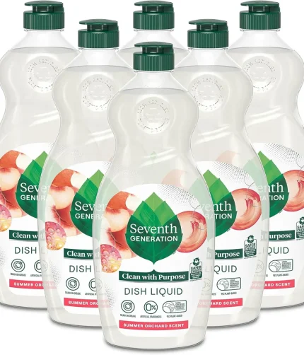 Seventh Generation Dish Soap Liquid, Fragrance Free, 19 oz, Pack of 6