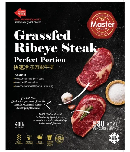 Master Grocer’s Australia Beef Ribeye & Striploin Steak – Frozen 4pcs
