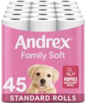 【ON SALE】Andrex Family Soft Toilet Tissue 45 Rolls , FSC Certified